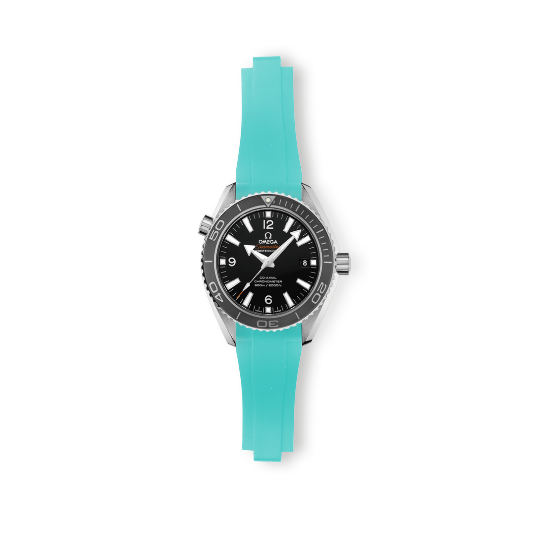 Omega planet ocean blue rubber strap best sale