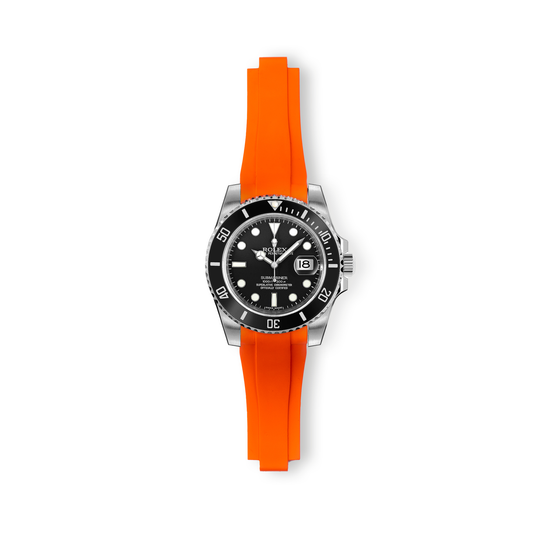 Pure Orange Watchstrap Submariner 40mm Masterflex Watchstraps
